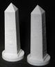Pair Antique Milk Glass Egyptian Revival Obelisk Cleopatra ' S Needle Victorian Egyptian photo 3