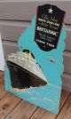 Antique Mv Rms Britannic Ship Ocean Liner White Star Lines Travel Agents Sign Plaques & Signs photo 1