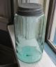 Vintage Ball Mason Aqua Glass Quart Fruit Jar With Zinc Lid,  1896 - 1910 Primitives photo 3