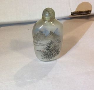 Antique Chinese Hand Painted Landscape Snuff Bottle photo