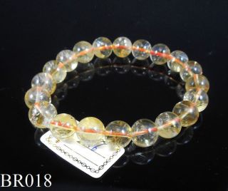 100 Natural Crystal Golden Wire Crystal Beads Bracelet Elastic Length Br018 photo