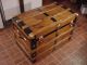 Ladycomet Refinished Flat Top Steamer Trunk Antique Chest With Key,  & Tray 1800-1899 photo 3