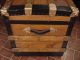 Ladycomet Refinished Flat Top Steamer Trunk Antique Chest With Key,  & Tray 1800-1899 photo 4