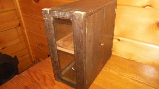 Vintage Wood & Glass Cabinet Doctor / Dentist Cabinet / Store Display Case photo