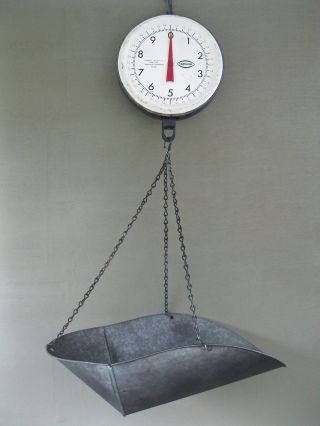 Antique Hanging Scale Chatillon Vintage Store Tray,  20 Lb X 1 Oz,  Type 027 photo