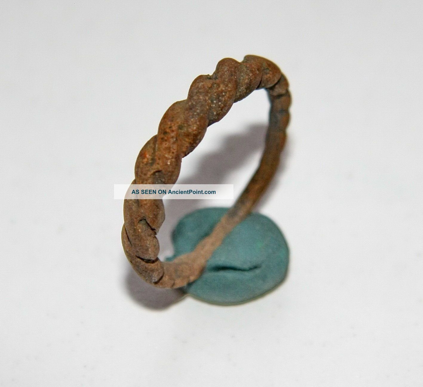 Ancient Viking Pseudo Twisted Bronze Ring (oct03) Roman photo
