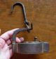 Antique Dated Hanging Betty Hand Forged Iron Hanging Oil Lamp Primitives photo 2