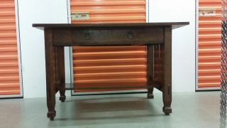 Antique Stickley Bros.  Mission Oak Library Table @1912 photo