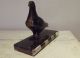 Antique French Statue Sculpture Animal Dove Pigeon Black Marble Art Déco Vintage Art Deco photo 6