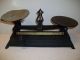 Antique F.  M.  5 Kg Cast Iron Scale With Copper Bottom Tray & Weight Scales photo 4