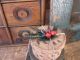 Small Stack Of 3 Papier Mache Pantry Boxes Covered In Green Christmas Calico Primitives photo 2
