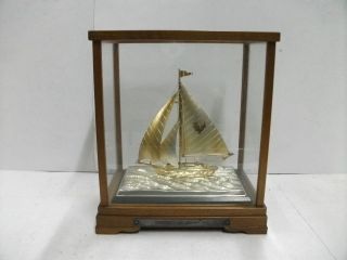 The Sailboat Of Silver970 Of The Most Wonderful Japan.  A Japanese Antique. photo