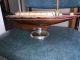 Antique Art Deco Yacht Vase - Wooden Hull / Tin Deck - Heavy Weighted Base Other Maritime Antiques photo 5