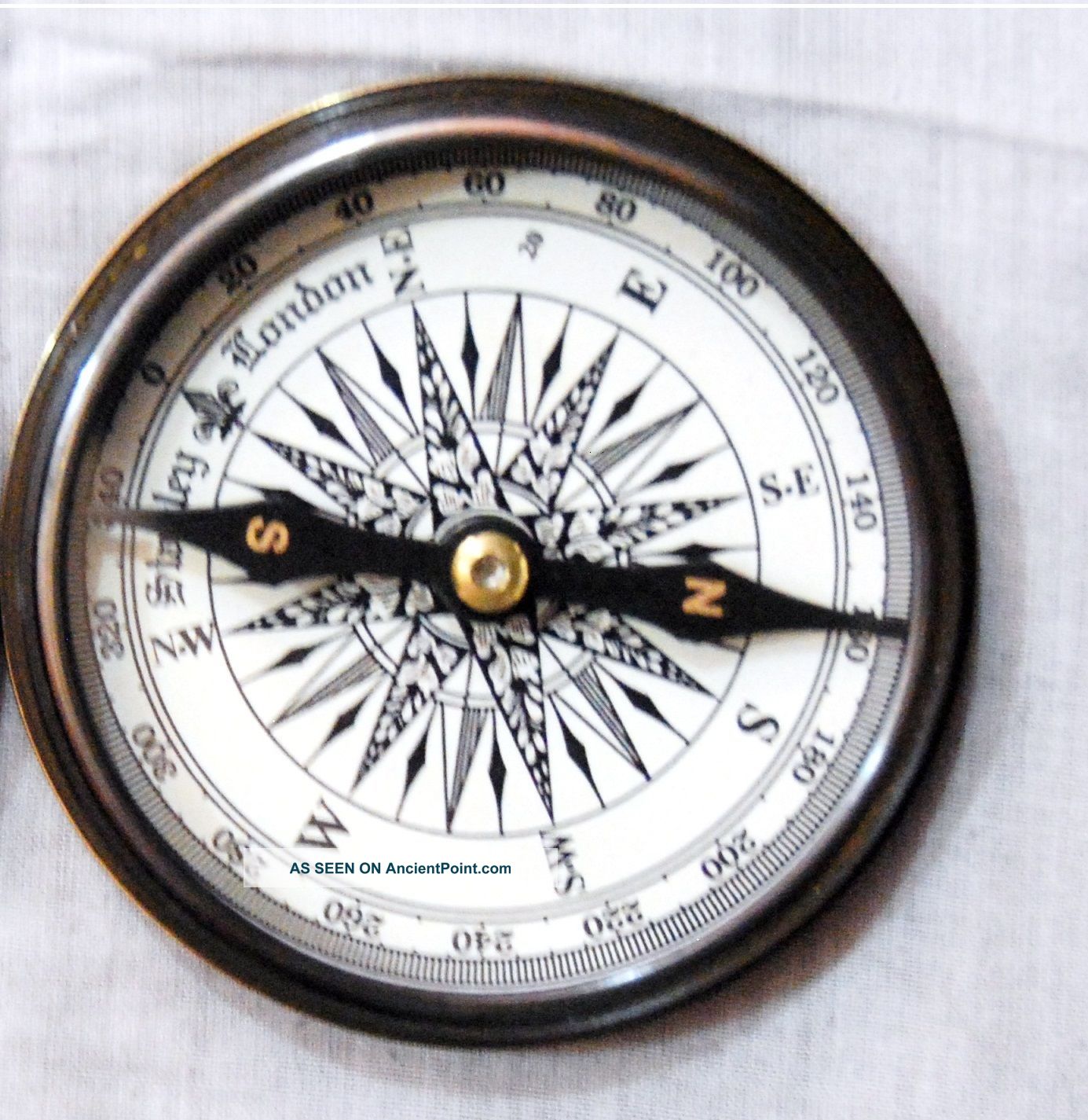 Antique Brass Poem Compass Pocket Compass Robert Frost Maritime Brass Compass Compasses photo