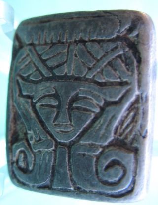 Alabaster Cat Seal Baast Amulet 2890 B.  C - Bastet Goddess Hieroglyphs Ra God Rare photo
