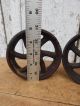 2 Antique Cast Iron Industrial Cart Wheels Vintage Parts Hit Miss / Maytag Primitives photo 2