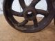2 Antique Cast Iron Industrial Cart Wheels Vintage Parts Hit Miss / Maytag Primitives photo 4