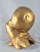 Vtg Anthony Freeman Mcfarlin Art Pottery Baby Owl Figurine Mcm Gold Leaf - Estate Mid-Century Modernism photo 2
