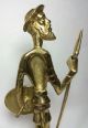 Vtg Mid Century Modern Figural Brass Don Quixote W/ Sword Spear Statue Mid-Century Modernism photo 1