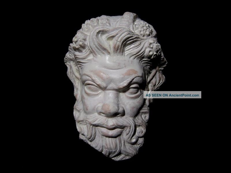 Remarkable Terracotta Face Applique Of Roman God Pan,  Replica Roman photo