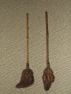 Antique Pair 19th C.  Victorian Fireplace Hearth Broom Brush Ash Brushes Hearth Ware photo 4