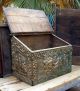 Antique Handmade Embossed Copper Covered Wood Kindling Box Coal Hod Tinder Chest Hearth Ware photo 9