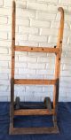 Industrial Hand Truck Cart Barrel Dolly Coffee Table Base Oak And Iron,  Antique Other Mercantile Antiques photo 1