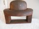 Antique Vtg 2 Pc Wood Hat Form Mold Block On Stand Millinery 7 - 3/8 Industrial Molds photo 1