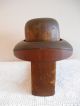 Antique Vtg 2 Pc Wood Hat Form Mold Block On Stand Millinery 7 - 3/8 Industrial Molds photo 3