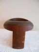 Antique Vtg 2 Pc Wood Hat Form Mold Block On Stand Millinery 7 - 3/8 Industrial Molds photo 7