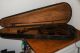 Vintage Antique Violin & Bow With G.  S.  B Case For Parts/repair Musical Instrument String photo 1