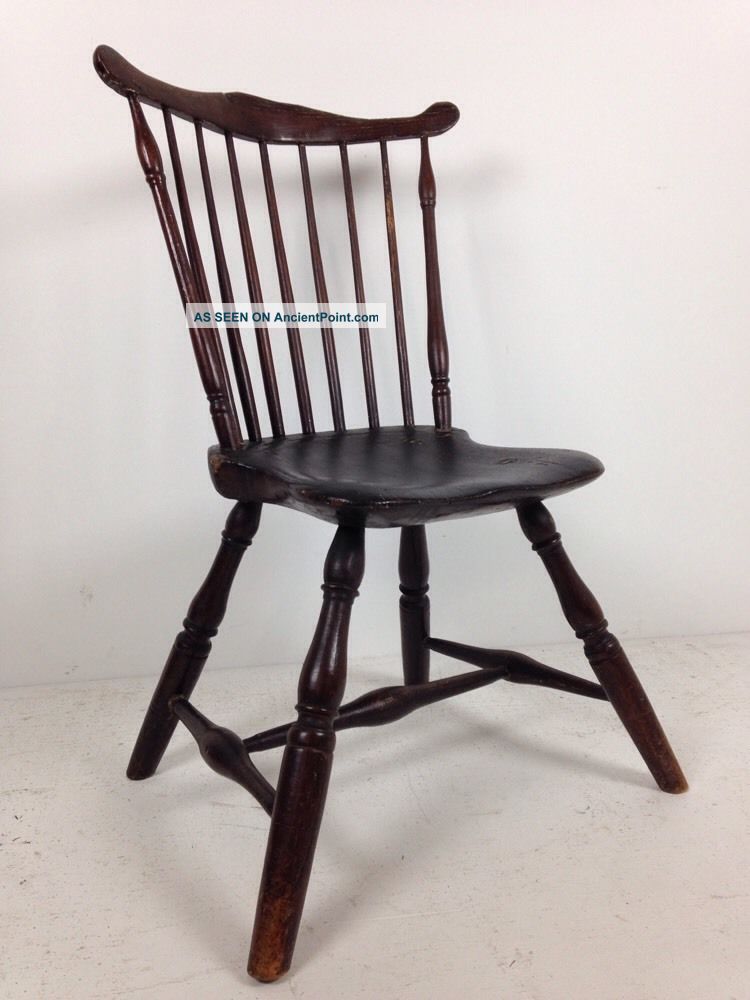 Fabulous American Antique Fan Back Windsor Chair,  Chester County,  Pa Ca.  1780 Pre-1800 photo