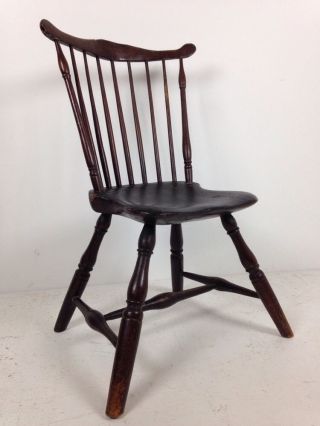 Fabulous American Antique Fan Back Windsor Chair,  Chester County,  Pa Ca.  1780 photo
