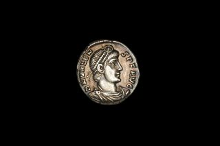 Ancient Roman Silver Siliqua Coin Of Eastern Emperor Valens - 364 Ad photo