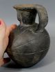 Antique Ancient Pre - Columbian Peru Peruvian Black Pottery Figural Man & Melon Nr The Americas photo 5