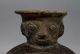 Antique Ancient Pre - Columbian Peru Peruvian Black Pottery Figural Man & Melon Nr The Americas photo 7