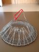 Vintage Primitive Wire Egg Basket Red Handles Collapsible Basket Decor Strainer Primitives photo 4