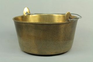 = Antique 1800 ' S Cast Bronze Cauldron Cooking Pot W.  Handle photo