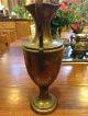 Vintage Art Nouveau Victorian Brass Finish Metal Spelter Urn Ewer Vase Metalware photo 4