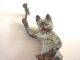 Ca 1900 - 40 Signed Austrian Franz Bergman Cold Painted Bronze Cobbler Cat Vienna Metalware photo 5