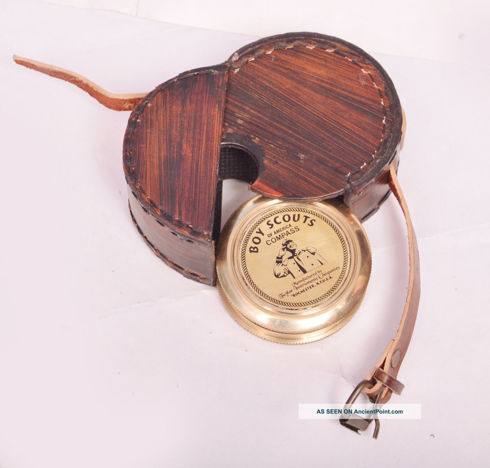 Antique Vintage Stanley London Pocket Compass And Robert Frost Poem 3 