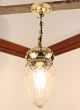 Arts And Crafts/art Nouveau Brass Pendant/ceiling Light Crystal Shade Was Benson Arts & Crafts Movement photo 1