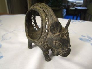 Early India,  19th - Early 20thc.  Fine Cast Indian Bastar Hindu Bronze Ganesh Mouse photo