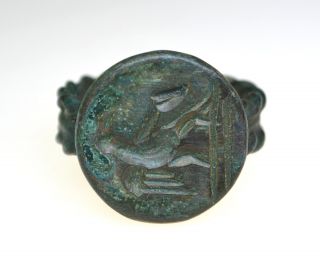 Roman Bronze Stamp Seal Ring photo