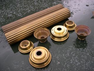 Spare Pair Solid Brass Column Kits With Undermounts Restore Paraffin Oil Lamps photo