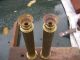 Spare Pair Solid Brass Column Kits With Undermounts Restore Paraffin Oil Lamps 20th Century photo 2