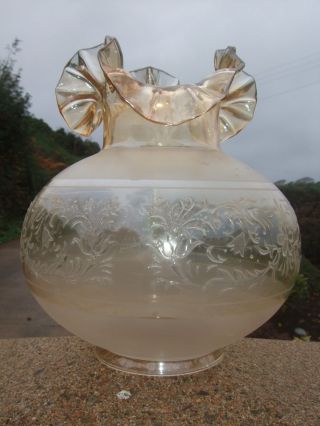 Oil Lamp Shade With Amber Tint (4 