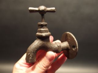 Vintage Antique Style Cast Iron Faux Fake Faucet Hook Hanger photo