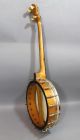 Antique Early 20thc 4 - String Banjo Mop Inlaid Star,  Good Case,  Nr String photo 4