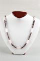 Vintage Natural Garnet And Rose Quartz Necklace Dramatic 28in Size The Americas photo 1